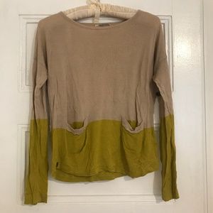 Color Block Sweater with Front Pockets